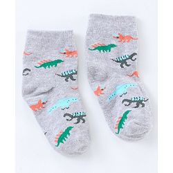 Cute Walk by Babyhug Ankle Length Antibacterial Socks Dino Design Pack of 5 - Multicolor