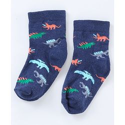 Cute Walk by Babyhug Ankle Length Antibacterial Socks Dino Design Pack of 5 - Multicolor