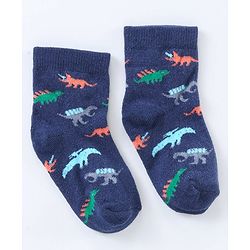 Cute Walk by Babyhug Ankle Length Antibacterial Socks Dino Design Pack of 5 - Multicolor