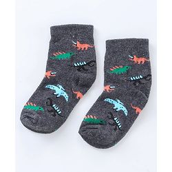 Cute Walk by Babyhug Ankle Length Antibacterial Socks Dino Design Pack of 5 - Multicolor