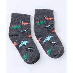 Cute Walk by Babyhug Ankle Length Antibacterial Socks Dino Design Pack of 5 - Multicolor