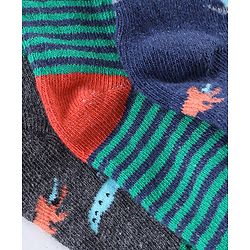 Cute Walk by Babyhug Ankle Length Antibacterial Socks Dino Design Pack of 5 - Multicolor