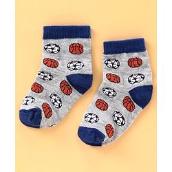 Cute Walk by Babyhug Ankle Length Antibacterial Socks Football Design Pack of 5 - Multicolor