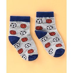 Cute Walk by Babyhug Ankle Length Antibacterial Socks Football Design Pack of 5 - Multicolor