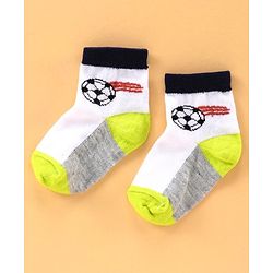 Cute Walk by Babyhug Ankle Length Antibacterial Socks Football Design Pack of 5 - Multicolor