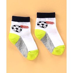 Cute Walk by Babyhug Ankle Length Antibacterial Socks Football Design Pack of 5 - Multicolor