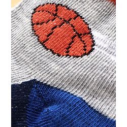 Cute Walk by Babyhug Ankle Length Antibacterial Socks Football Design Pack of 5 - Multicolor