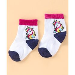 Cute Walk By Babyhug Antibacterial Ankle Length Socks Set of 5 - Multicolor
