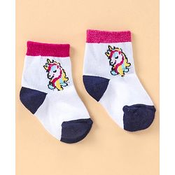 Cute Walk By Babyhug Antibacterial Ankle Length Socks Set of 5 - Multicolor