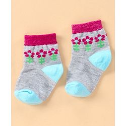 Cute Walk By Babyhug Antibacterial Ankle Length Socks Set of 5 - Multicolor