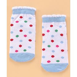 Cute Walk by Babyhug Ankle Length Antibacterial Socks Floral Design Pack of 5 - Blue