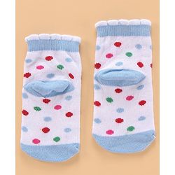 Cute Walk by Babyhug Ankle Length Antibacterial Socks Floral Design Pack of 5 - Blue