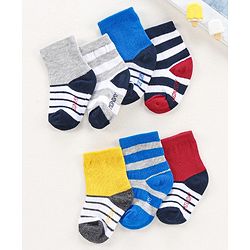 Cute Walk by Babyhug Anti-bacterial Ankle Length Socks All Over Printed Pack of 7 - Multicolour