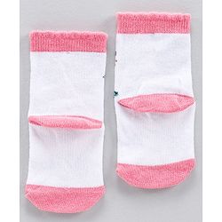 Cute Walk by Babyhug Anti Bacterial Ankle Length Stripe Socks Pack of 5 - Pink White
