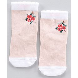 Cute Walk by Babyhug Anti Bacterial Ankle Length Stripe Socks Pack of 5 - Pink White