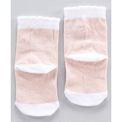 Cute Walk by Babyhug Anti Bacterial Ankle Length Stripe Socks Pack of 5 - Pink White
