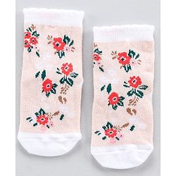 Cute Walk by Babyhug Anti Bacterial Ankle Length Stripe Socks Pack of 5 - Pink White