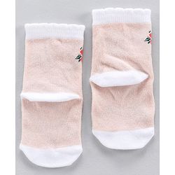 Cute Walk by Babyhug Anti Bacterial Ankle Length Stripe Socks Pack of 5 - Pink White