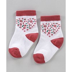 Cute Walk by Babyhug Anti Bacterial Ankle Length Socks Pack of 5 - Pink White