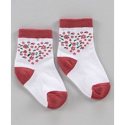 Cute Walk by Babyhug Anti Bacterial Ankle Length Socks Pack of 5 - Pink White