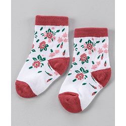 Cute Walk by Babyhug Anti Bacterial Ankle Length Socks Pack of 5 - Pink White