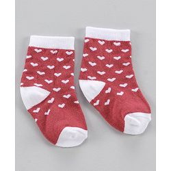 Cute Walk by Babyhug Anti Bacterial Ankle Length Socks Pack of 5 - Pink White