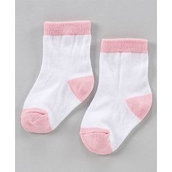 Cute Walk by Babyhug Anti Bacterial Ankle Length Socks Pack of 5 - Pink White