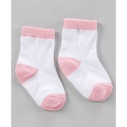 Cute Walk by Babyhug Anti Bacterial Ankle Length Socks Pack of 5 - Pink White