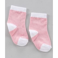 Cute Walk by Babyhug Anti Bacterial Ankle Length Socks Pack of 5 - Pink White