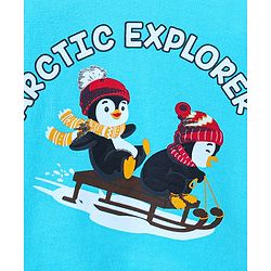 Babyhug Full Sleeves Sweatshirt Penguin Print - Blue