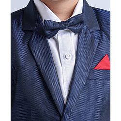 Babyhug Full Sleeves 3 Piece Party Suit with Bow - Navy
