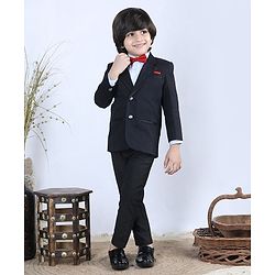 Babyhug 3 Piece Full Sleeves Party Suit - Black