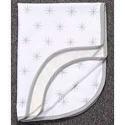 Babyhug 100% Premium Cotton Pillow Bolster & Diaper Changing Mat Set of 4 - Asterisk Grey