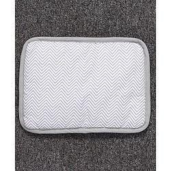 Babyhug 100% Premium Cotton Pillow Bolster & Diaper Changing Mat Set of 4 - Asterisk Grey