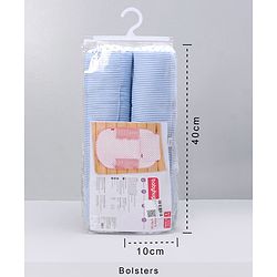 Babyhug 100% Premium Cotton Pillow Bolster & Diaper Changing Mat Set of 4 - Asterisk Grey