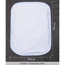 Babyhug 100% Premium Cotton Pillow Bolster & Diaper Changing Mat Set of 4 - Asterisk Grey