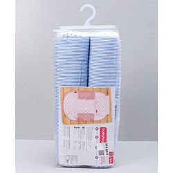 Babyhug 100% Premium Cotton Pillow Bolster & Diaper Changing Mat Set of 4 - Asterisk Grey