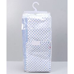 Babyhug 100% Premium Cotton Pillow Bolster & Diaper Changing Mat Set of 4 - Asterisk Grey