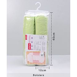 Babyhug 100% Premium Cotton Pillow Bolster & Diaper Changing Mat Set of 4 - Asterisk Grey