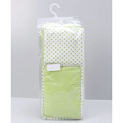 Babyhug 100% Premium Cotton Pillow Bolster & Diaper Changing Mat Set of 4 - Asterisk Grey