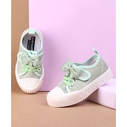 Cute Walk by Babyhug Casual Shoes Bow Applique - Green
