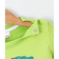 Babyhug Full Sleeves Sweatshirt Car Print - Green