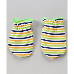 Babyhug 100% Cotton Cap Mittens And Booties Pack Of 3 - Green
