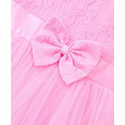 Babyhug Sleeveless Party Wear Frock Floral Embroidery - Pink