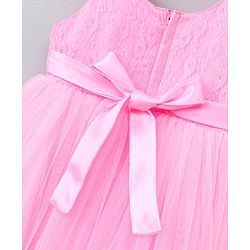 Babyhug Sleeveless Party Wear Frock Floral Embroidery - Pink