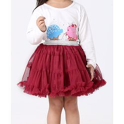 Babyhug Knee Length Party Wear Skirt Solid Color - Maroon