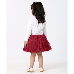 Babyhug Knee Length Party Wear Skirt Solid Color - Maroon