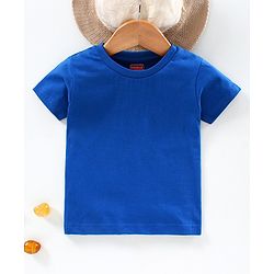 Babyhug 100% Cotton Half Sleeves Tee - Blue