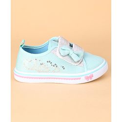 Cute Walk by Babyhug Casual Shoes Bow Applique - Sky Blue