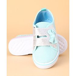 Cute Walk by Babyhug Casual Shoes Bow Applique - Sky Blue